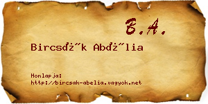 Bircsák Abélia névjegykártya